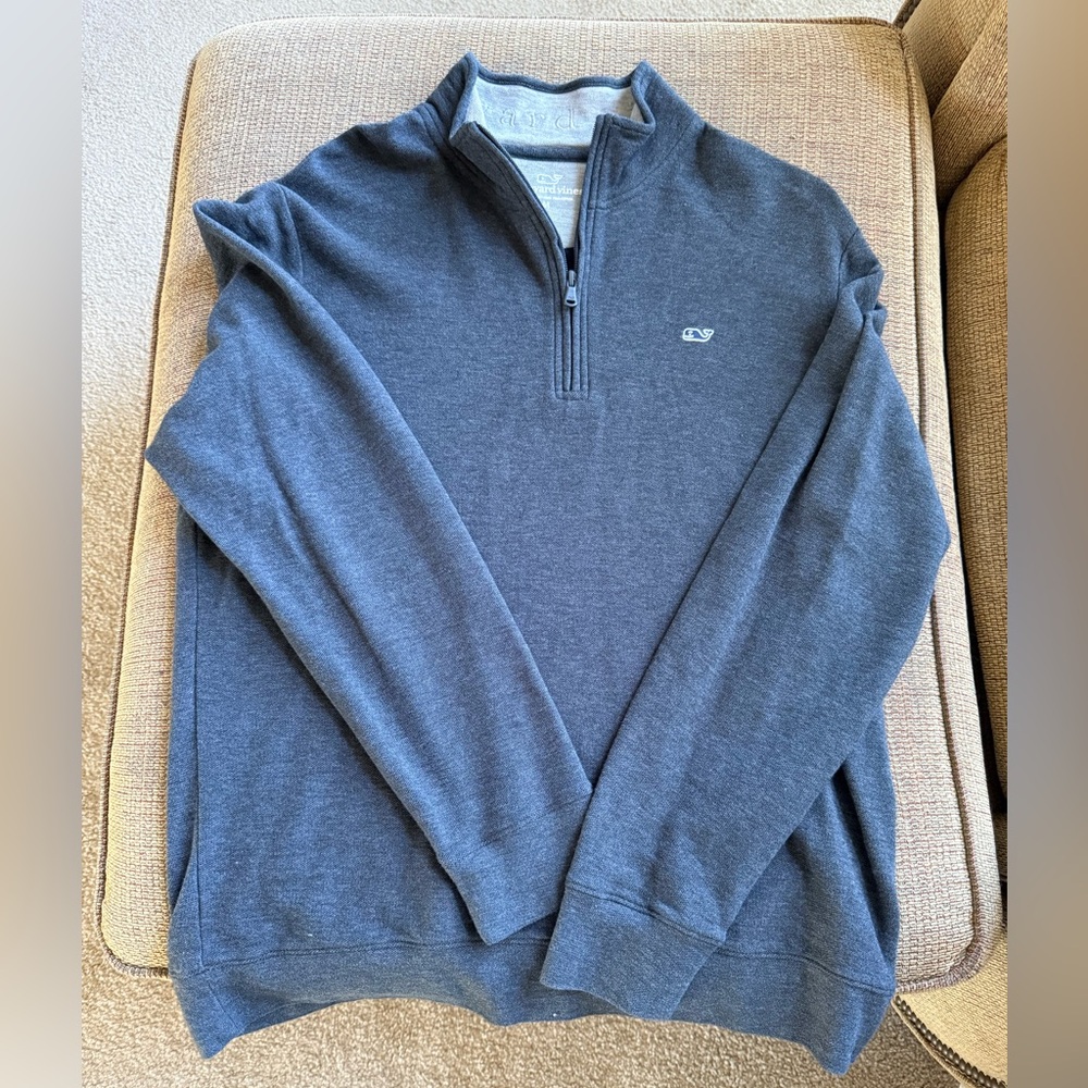 Vineyard Vines Men's Quarter-Zip Sweater - Charcoal Size M